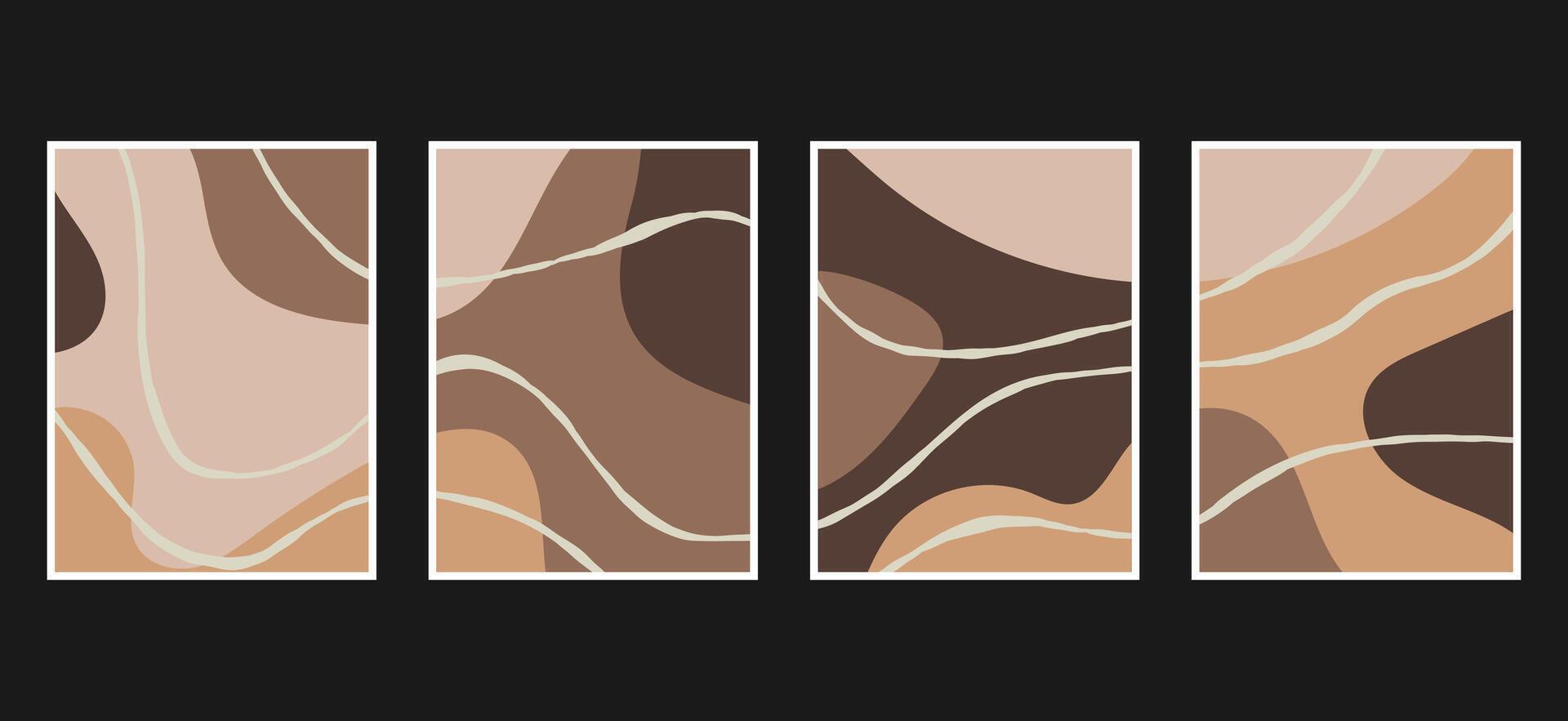 set of Neutrals Organic shape banner template for social media post, aesthetic banner design, web or internet advertising background cover vector