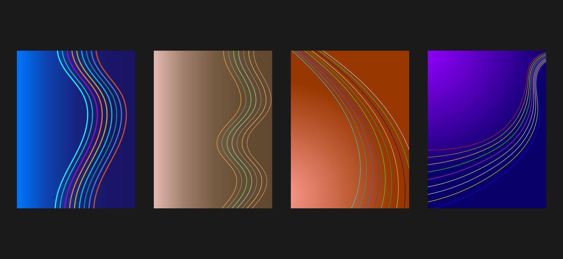 Abstract background set with flowing particles. Dynamic waves. modern illustration vector