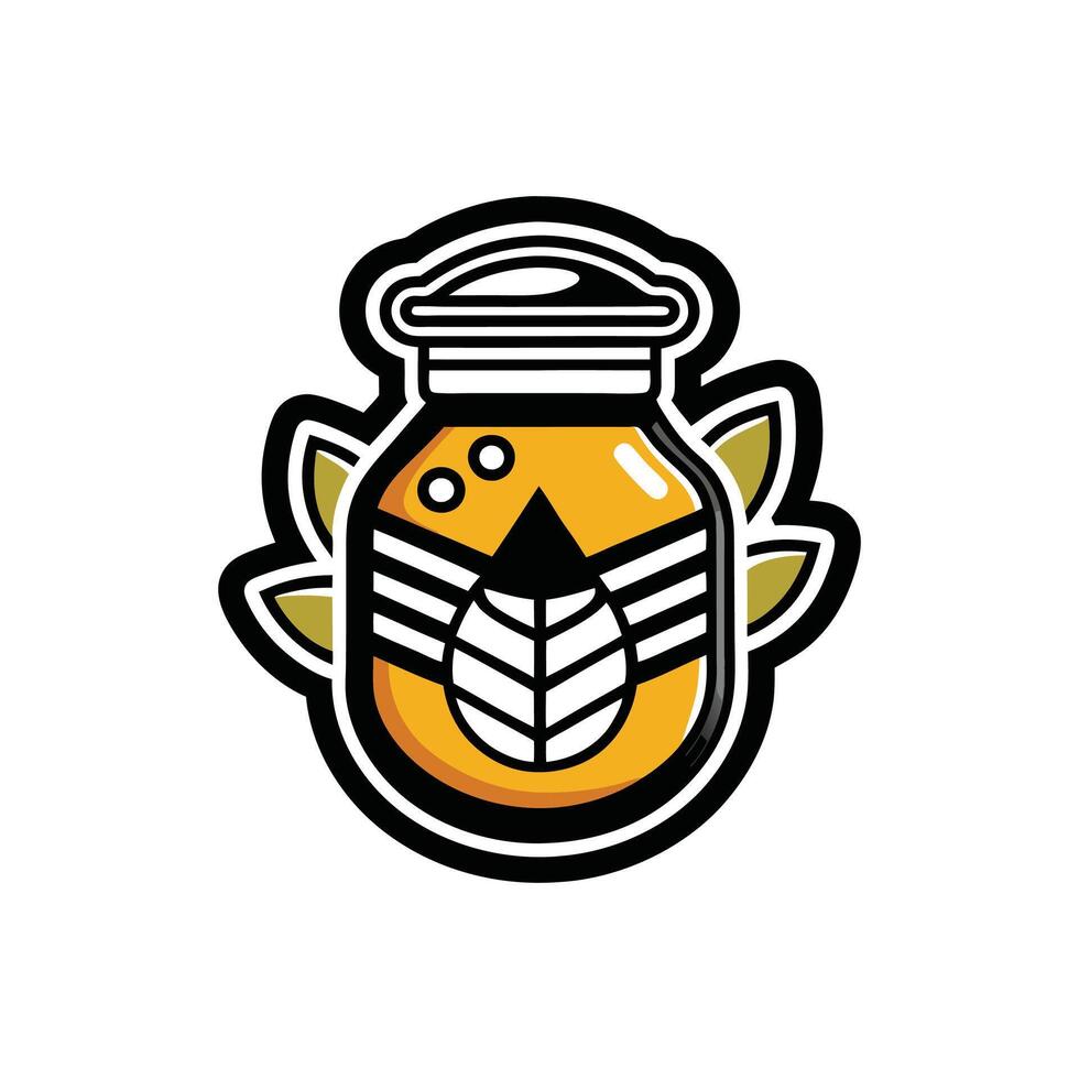 honey jar illustration, silhouette design vector