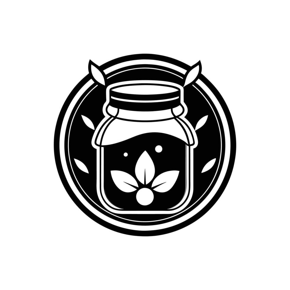 honey jar design style, illustration black and white vector