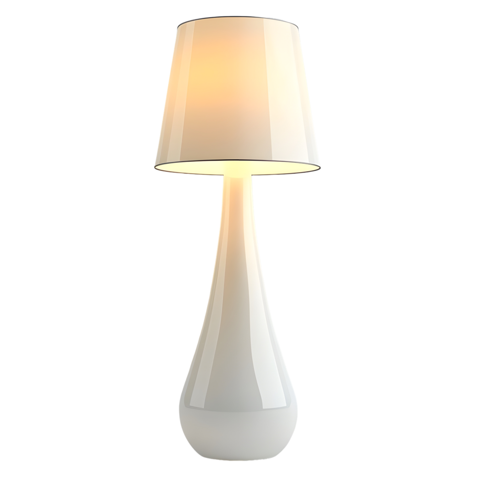 Table lamp with light bulb isolated on transparent background png
