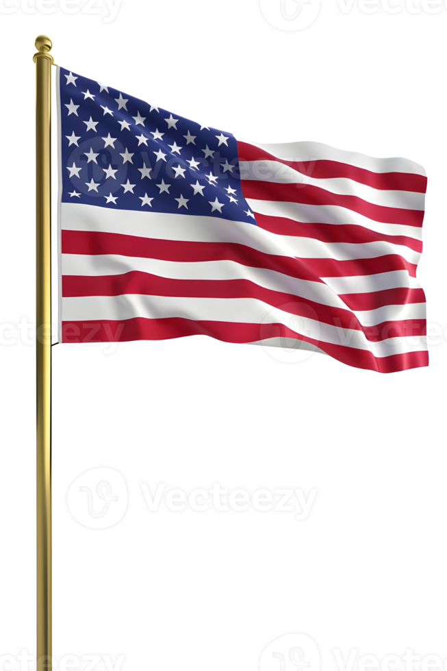 USA flag isolated on transparent background png