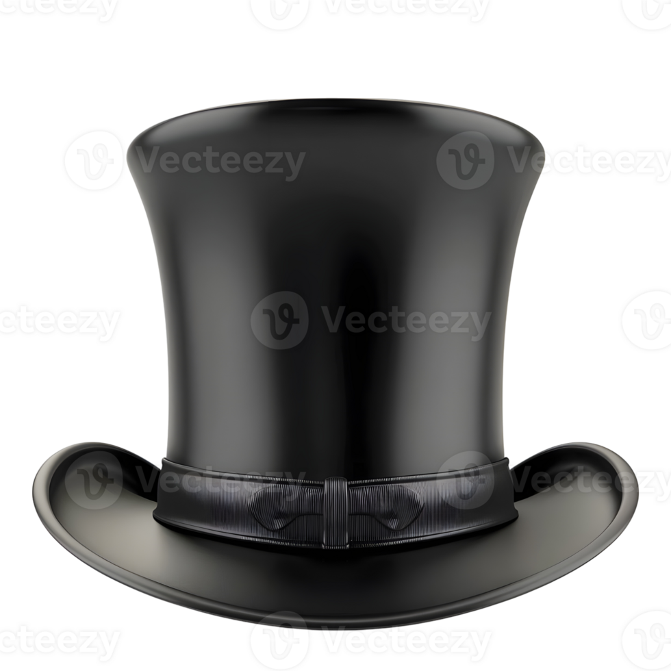 Black Top Hat isolated on transparent background png