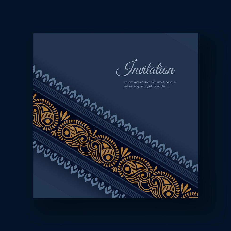 Invitation card with indian luxury design vector