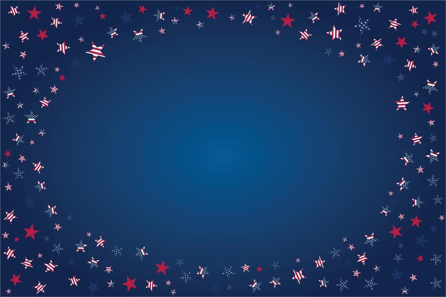 4th july independence day colorful star on isolated white background. flat illustration vector