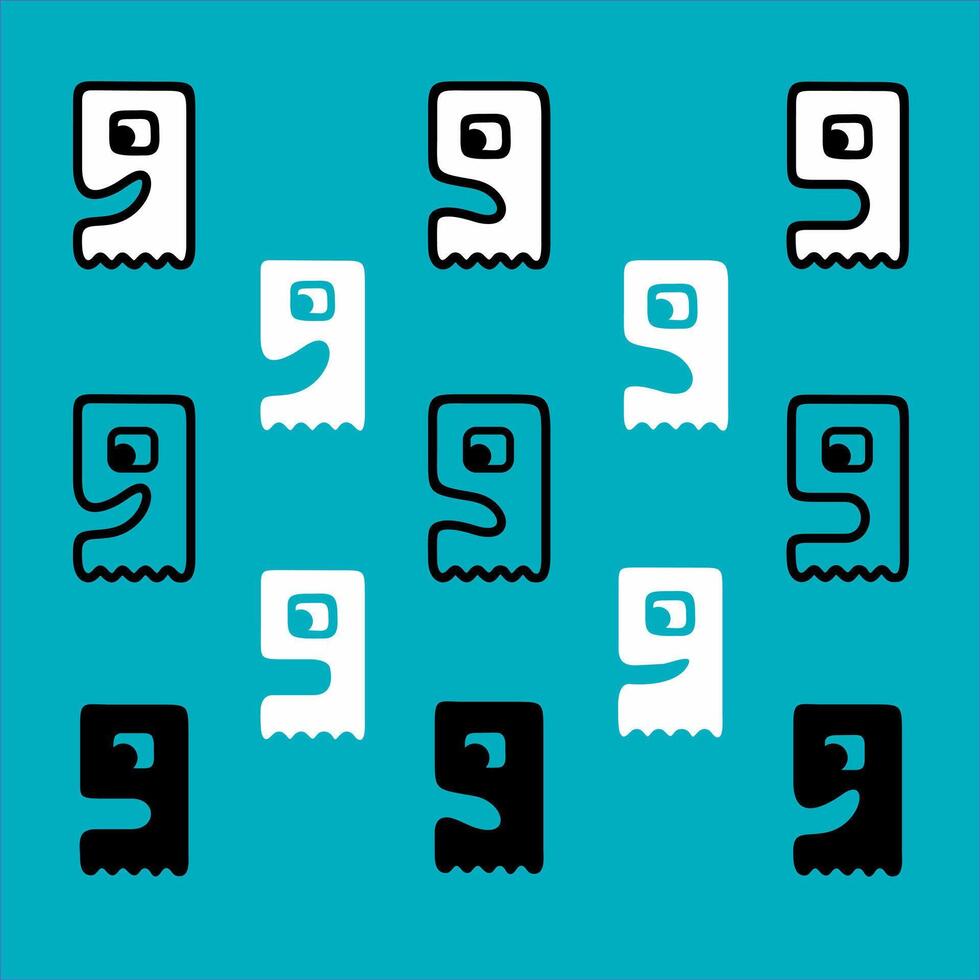 letter g ghost logo icon design set vector