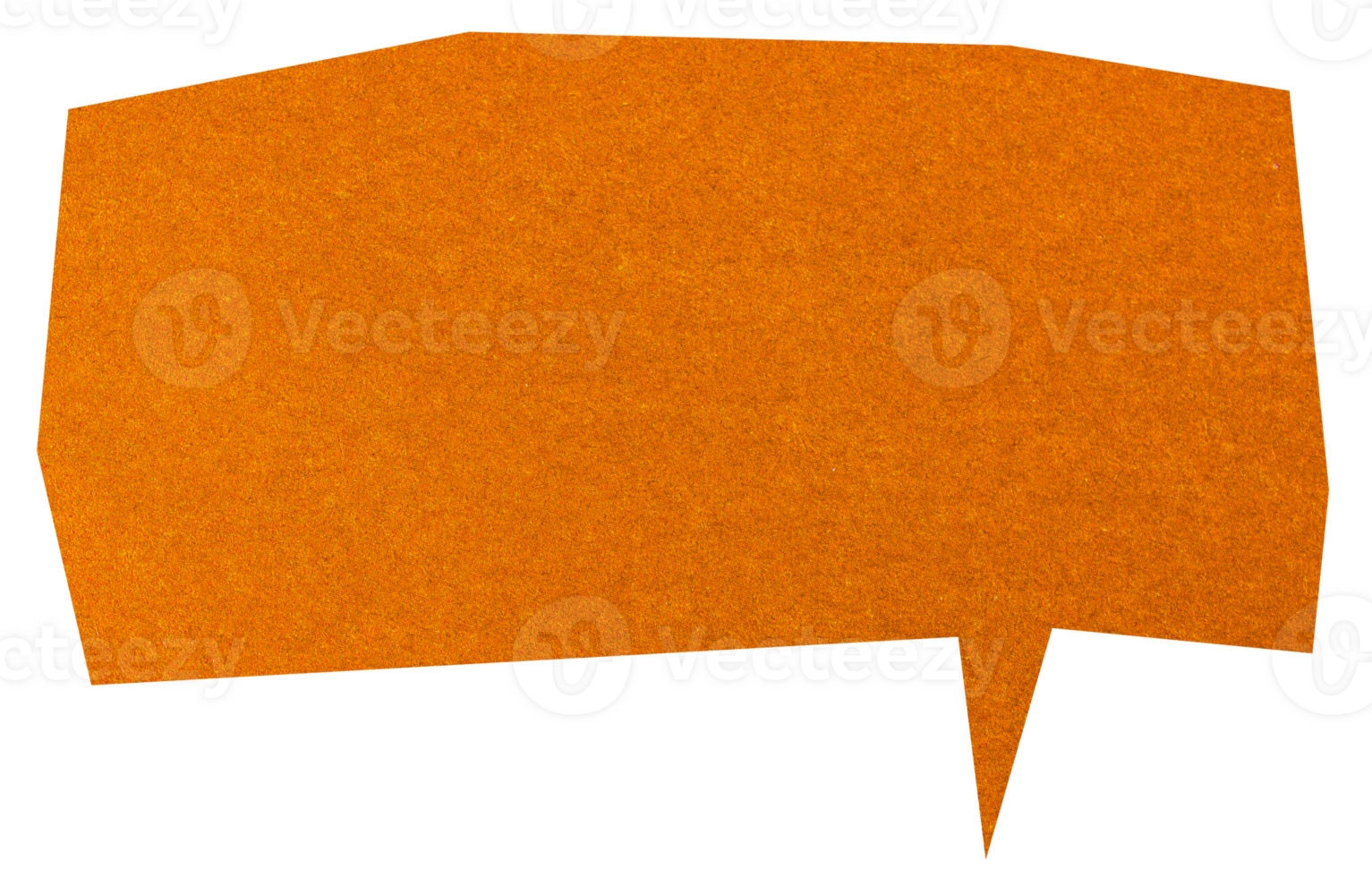 Orange paper speech bubble design element isolated on transparent background png