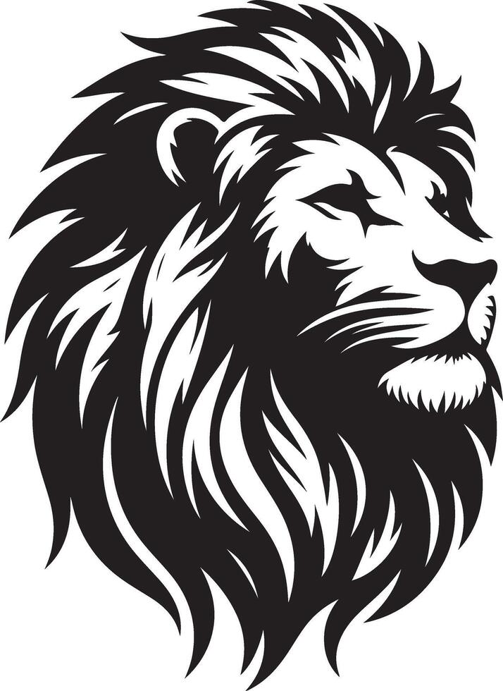 Lion head silhouette art illustrations vector