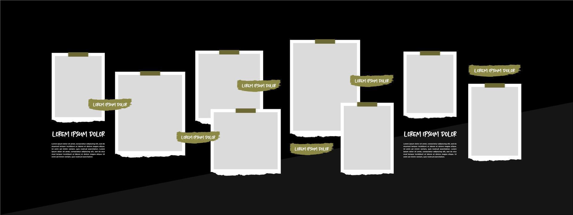 Untidy photo frame collage vector