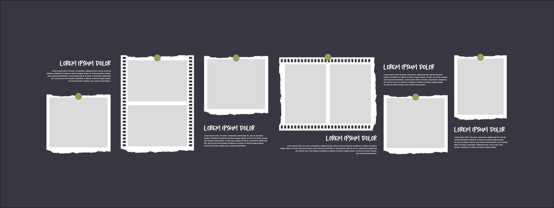 Collage grid photo effect vector