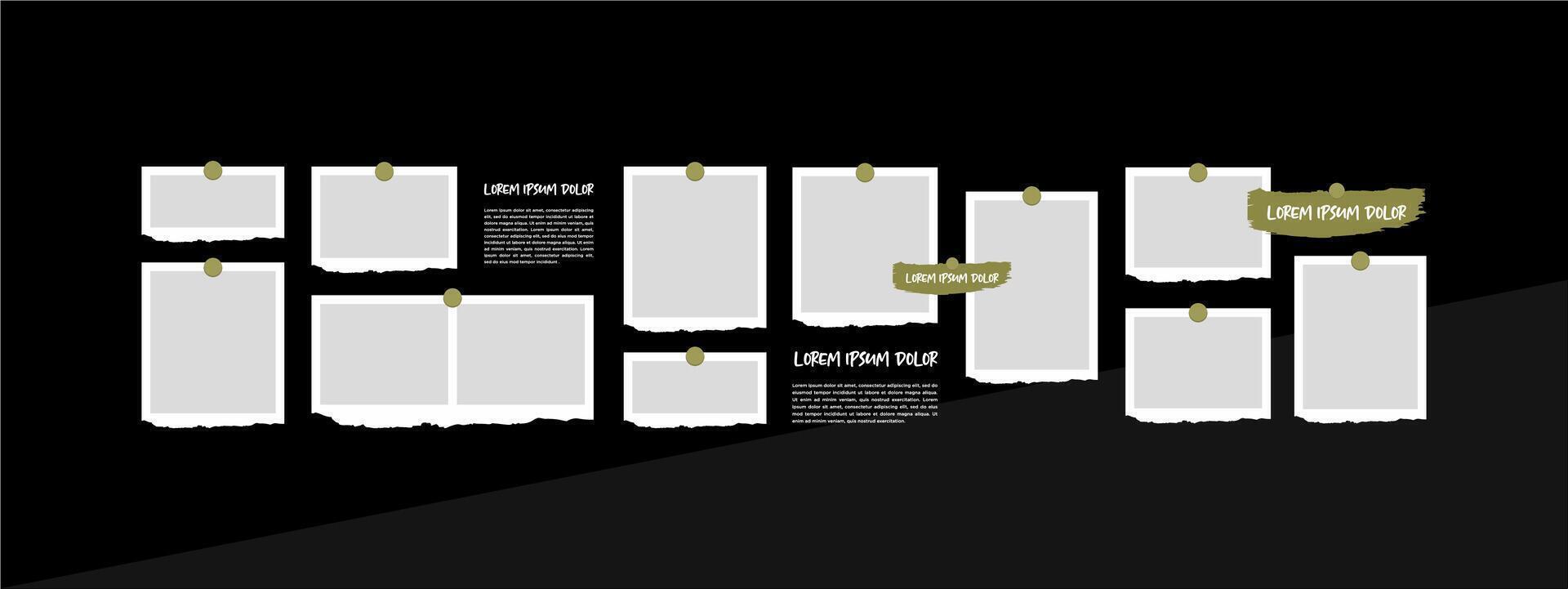 photo frame collage template vector
