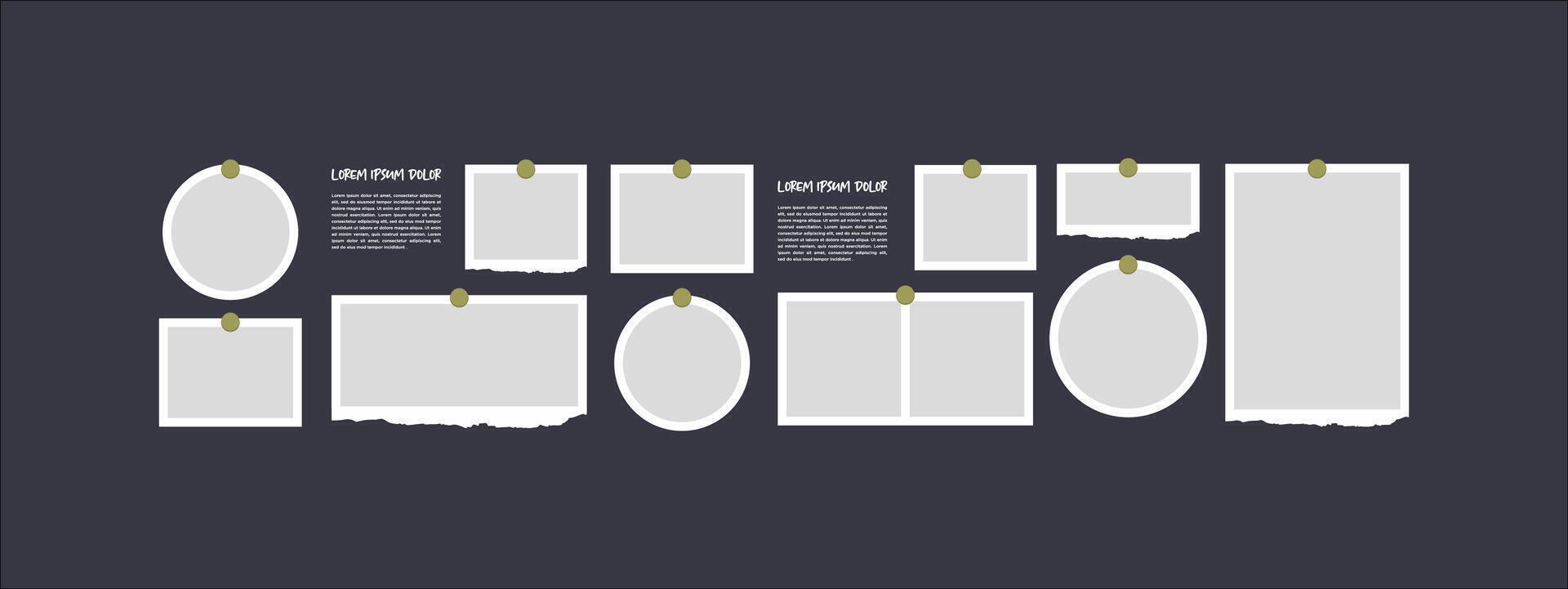 Moodboard picture photo collage design template vector