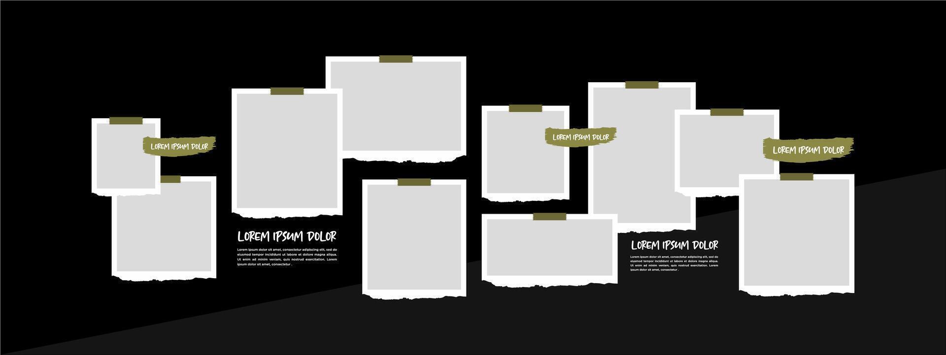 blank picture collage template vector