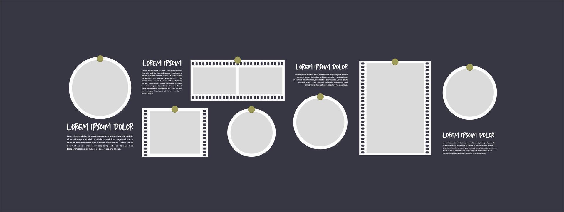Picture collage frames set vector