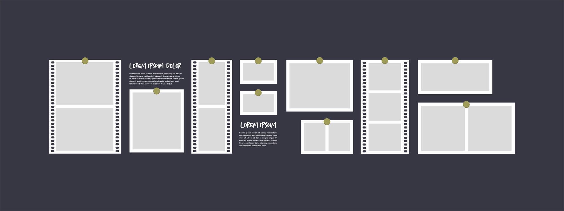 Decorative photo frame collage collection vector