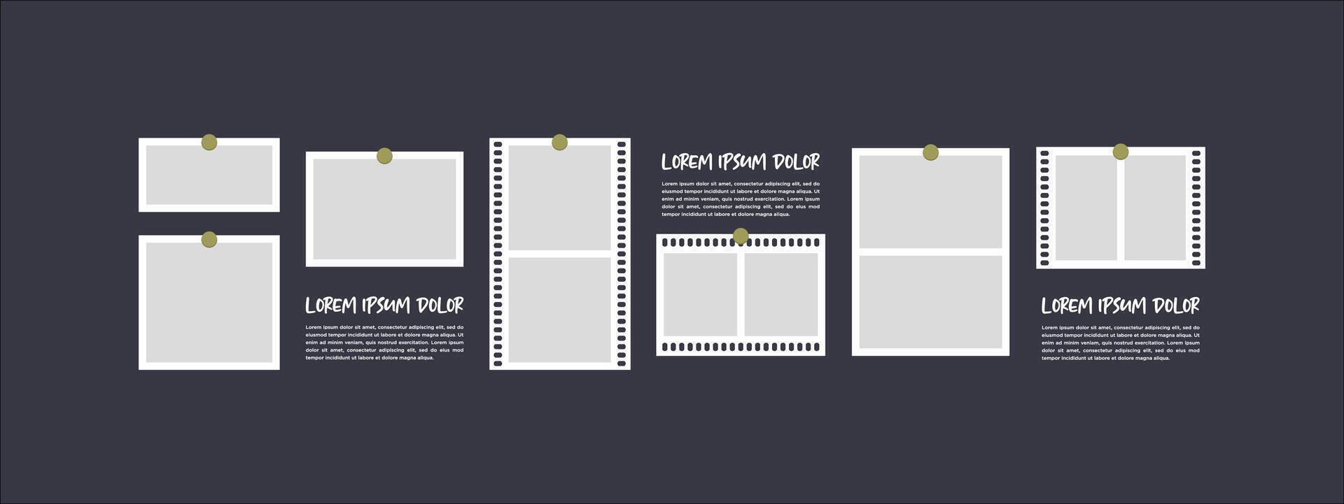Blanck photo frame collage collection vector