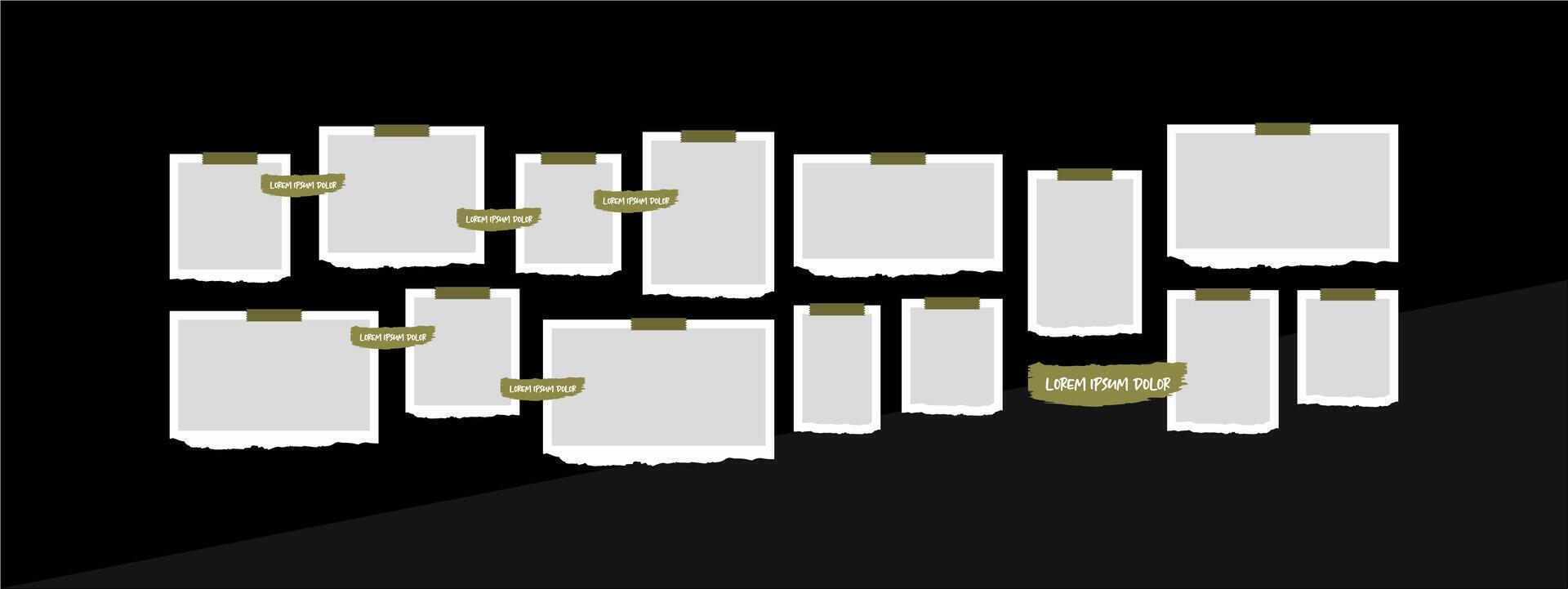 photo frames set with text space vector