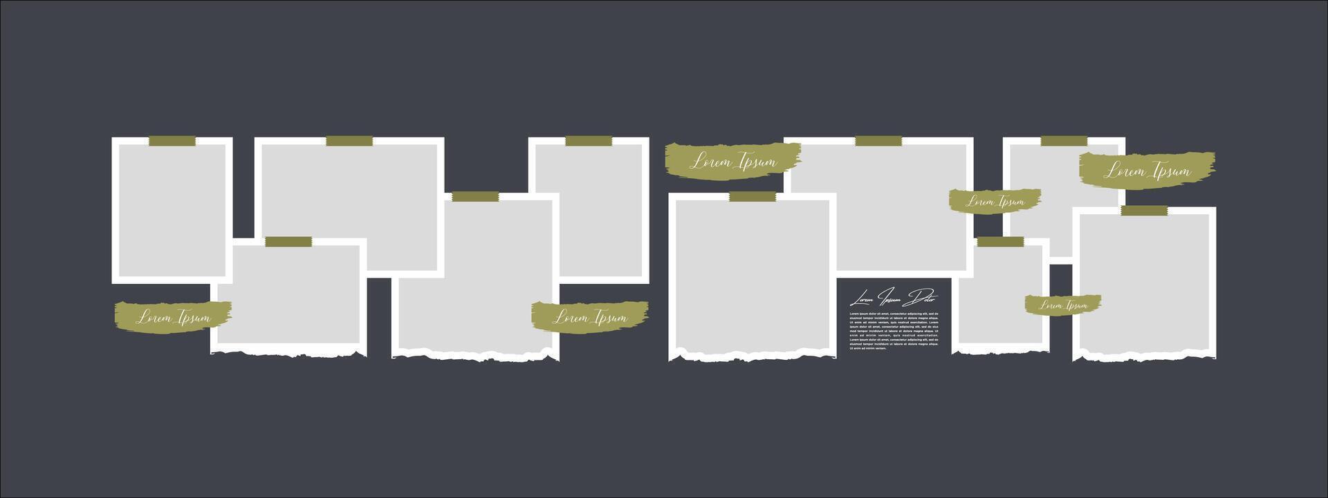 Moodboard photo collage design vector
