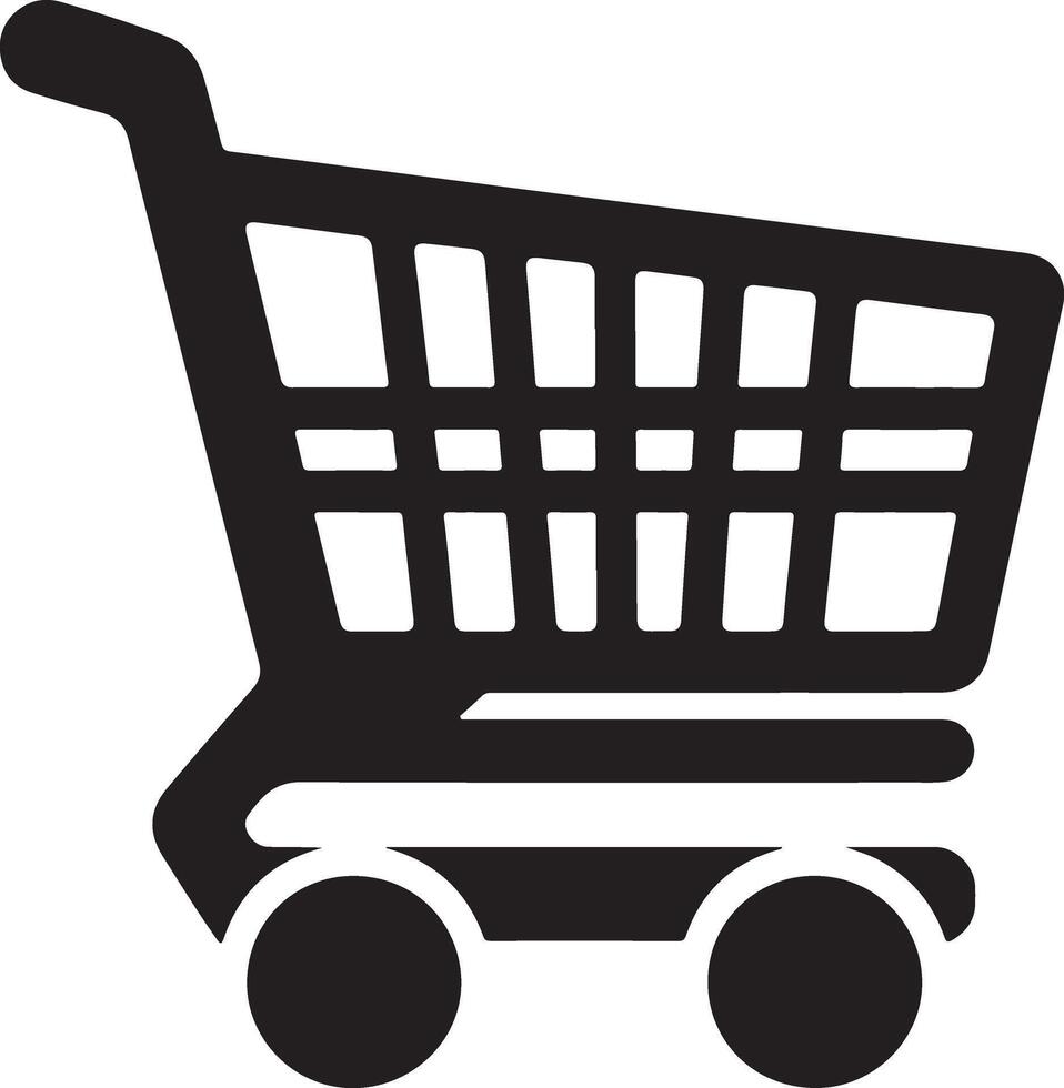 Downloadable Shopping Cart Silhouette Illustration vector