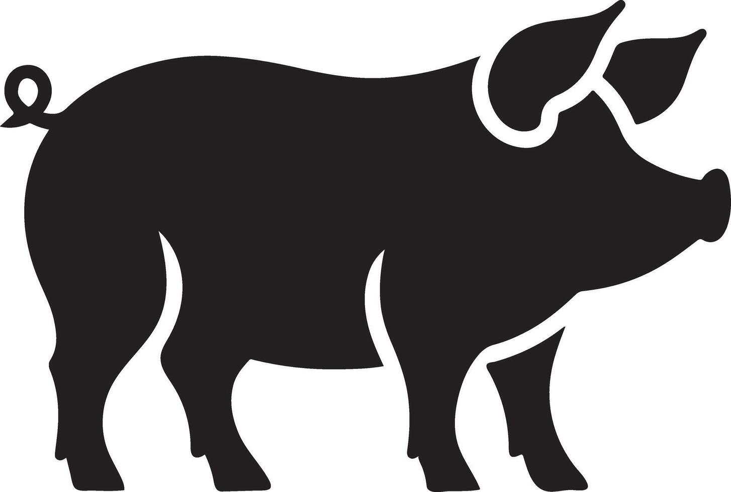 Pig silhouette illustration for website vector