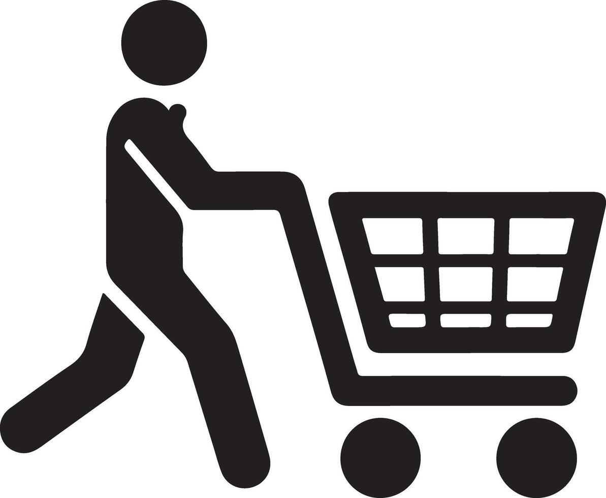 Clean Shopping Cart Silhouette for Websites vector