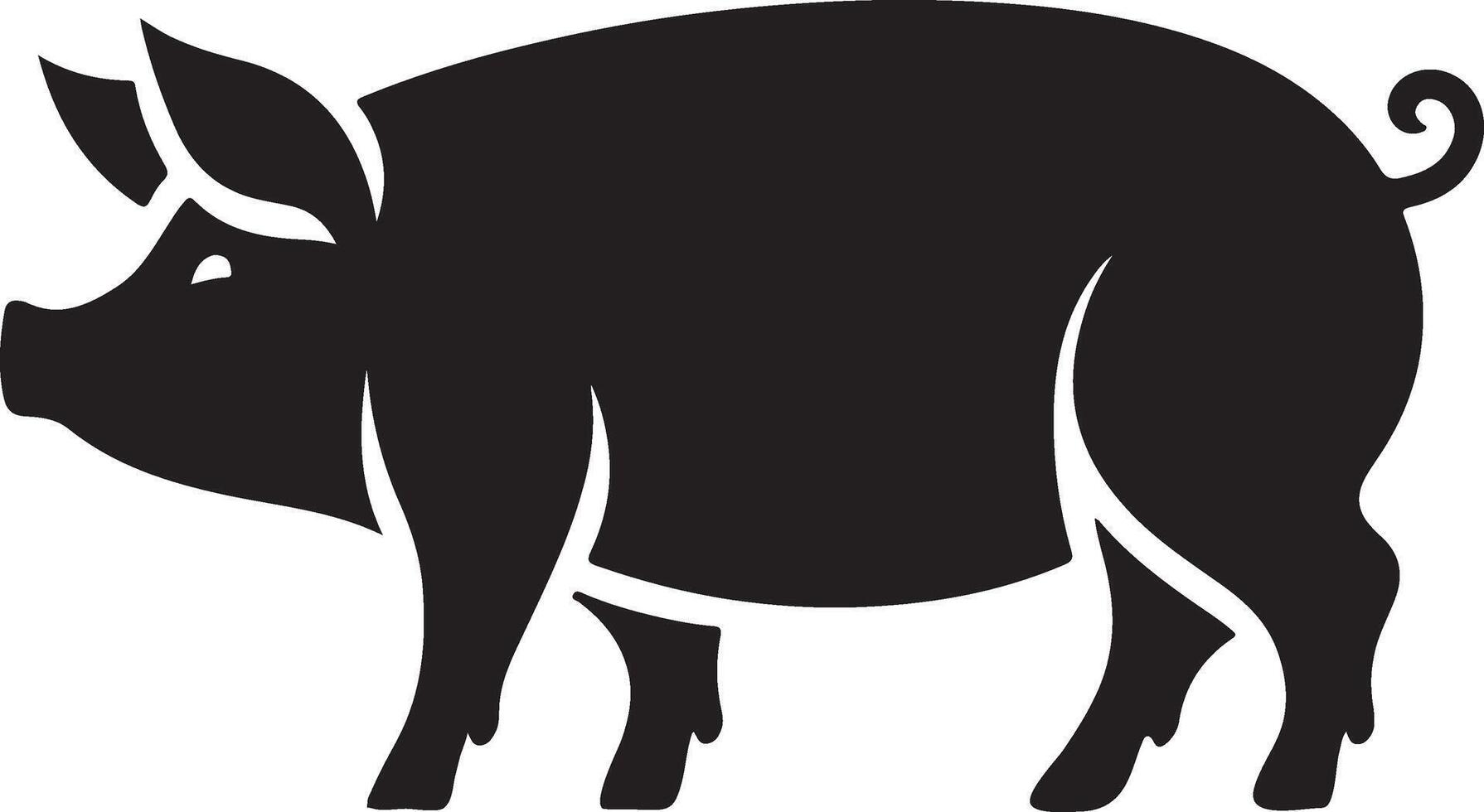 Pig silhouette for animation project vector