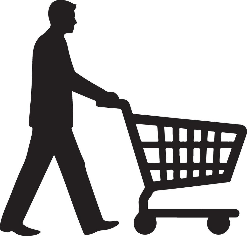 Professional Shopping Cart Silhouette for Design vector