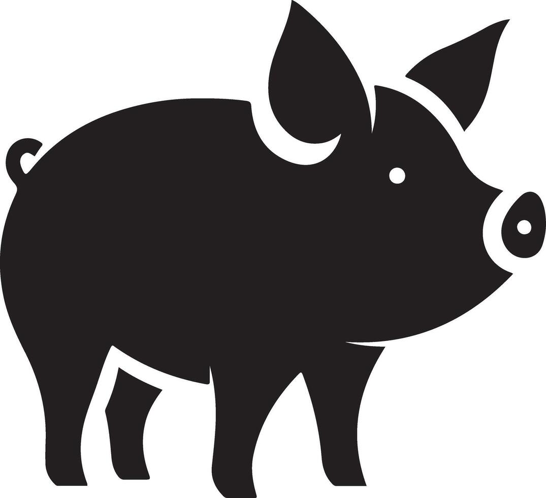 Pig silhouette for digital art vector