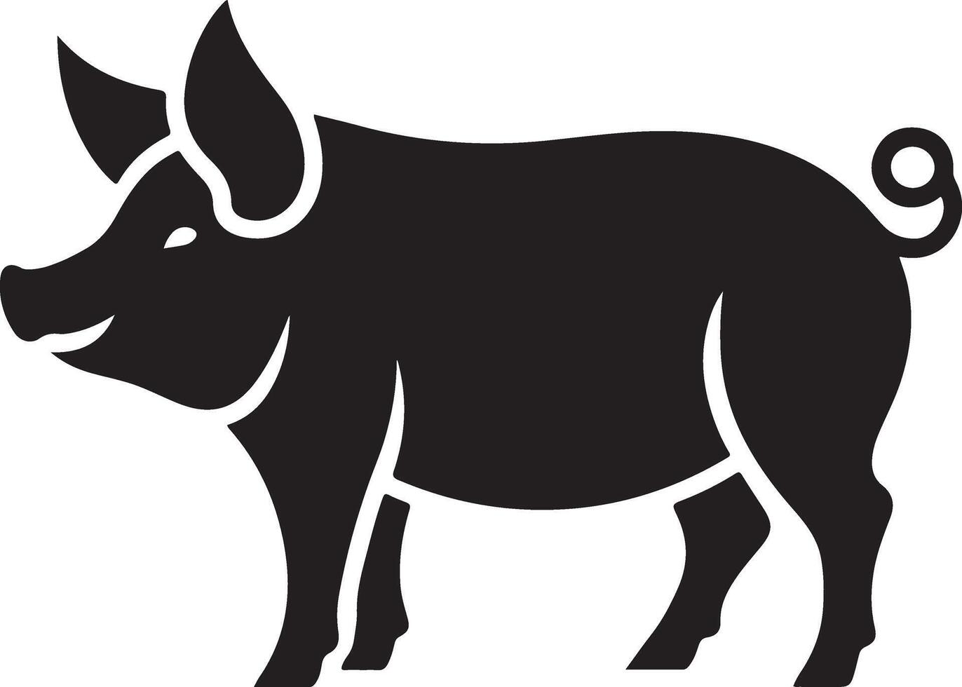Pig silhouette for children s book vector