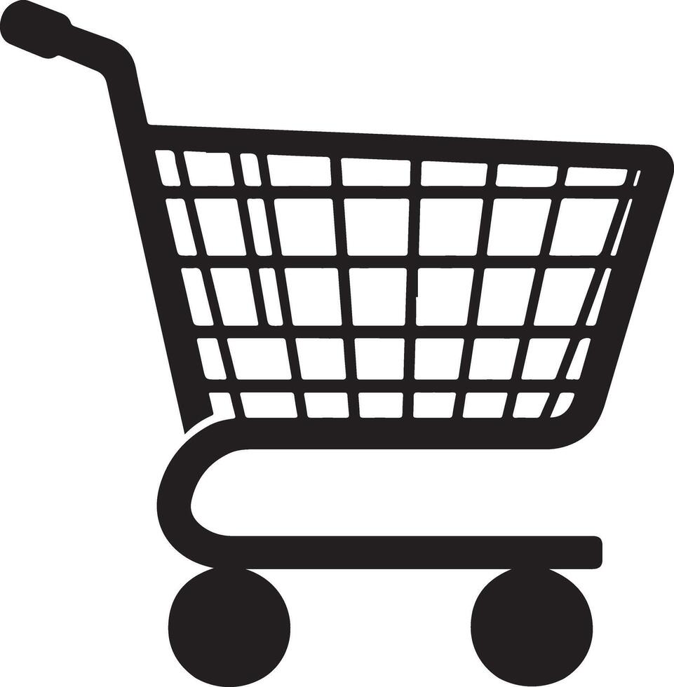 Elegant Shopping Cart Silhouette Graphic Design vector