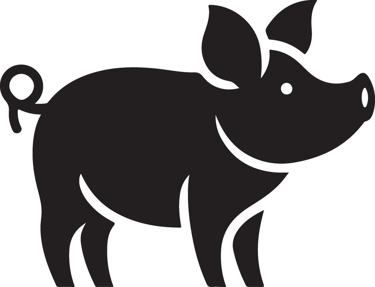 High quality pig silhouette image vector