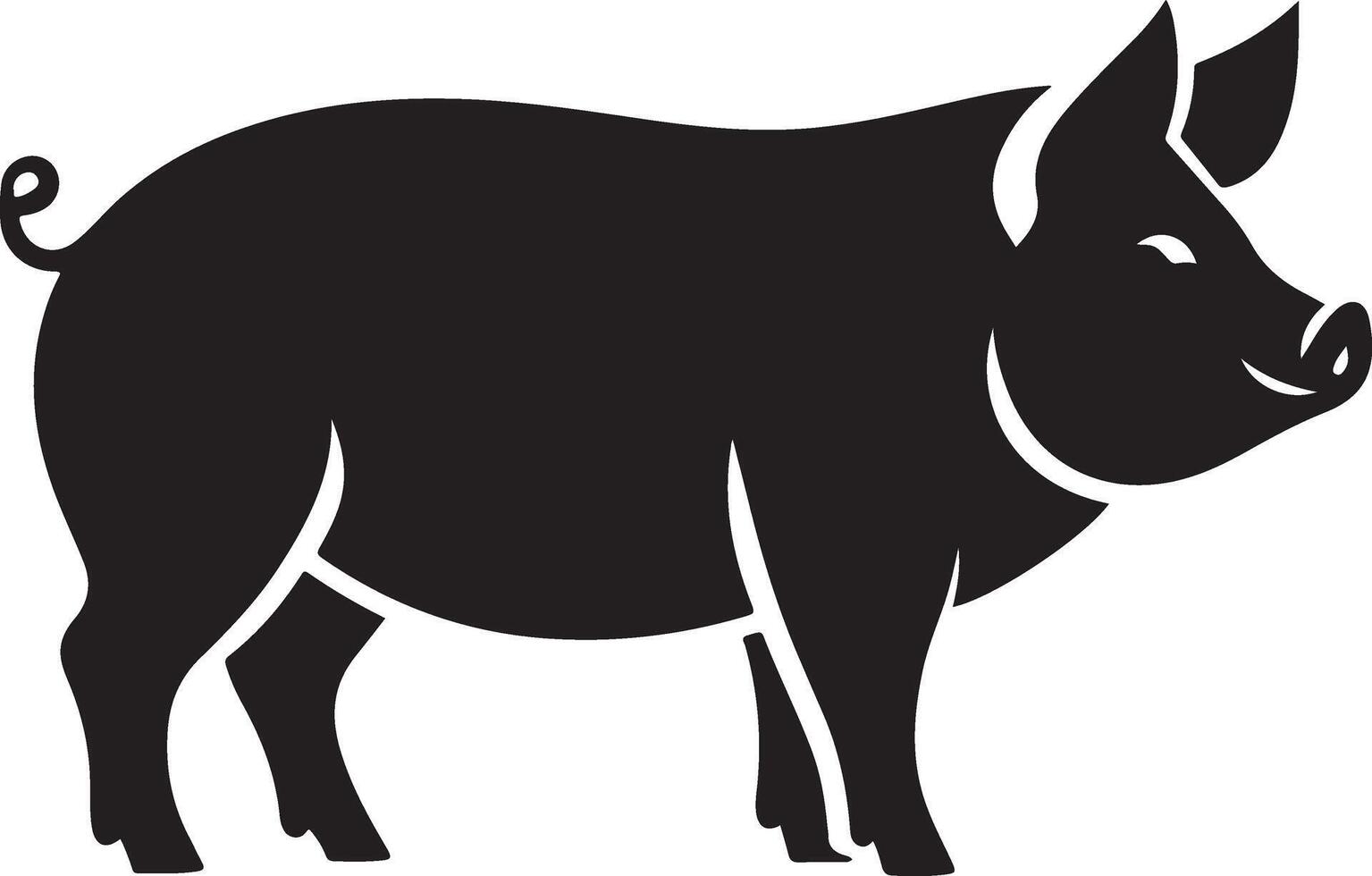Pig silhouette illustration for presentation vector