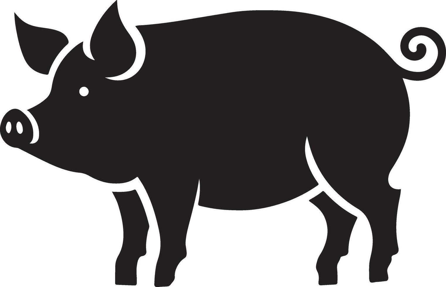 Pig silhouette image for printing vector