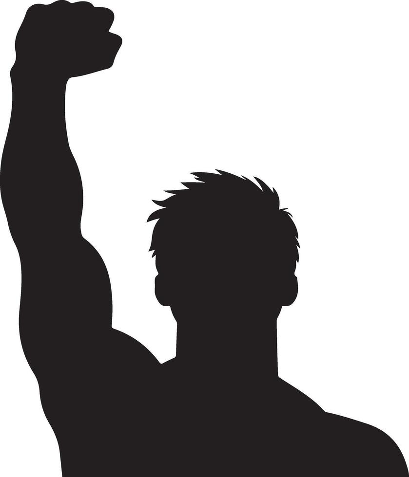 Bold Raised Fist Silhouette for Creative Projects vector