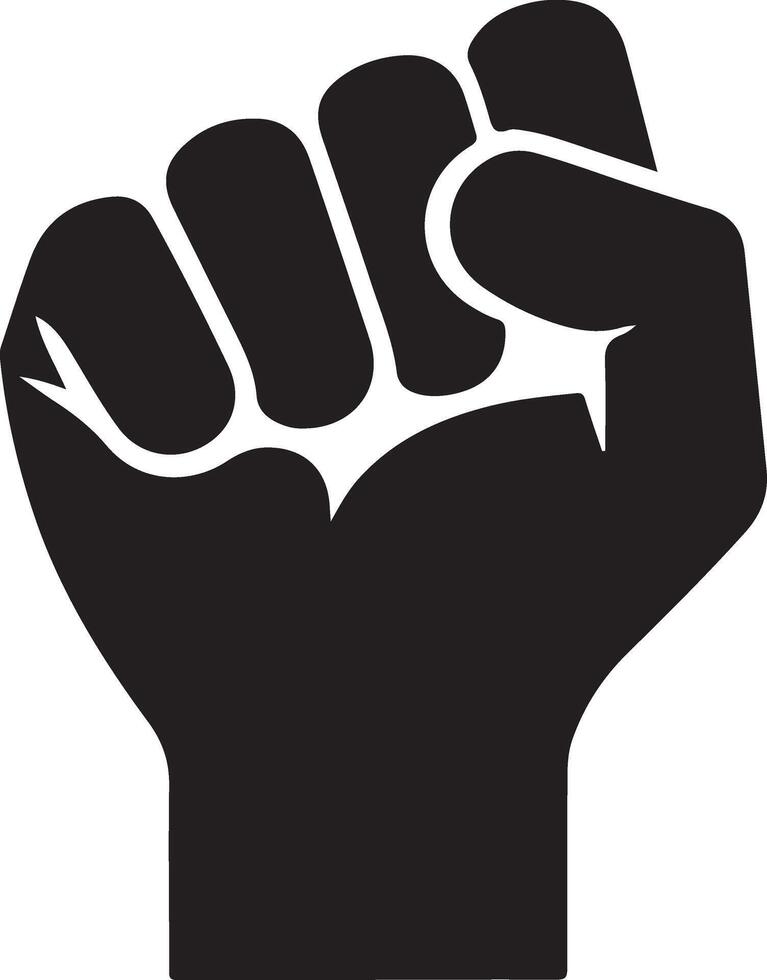 Crisp Strong Raised Fist Silhouettes for Graphic Design vector