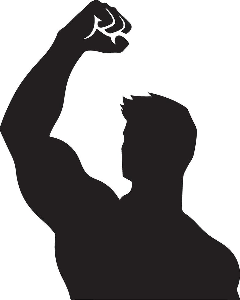 Unique Raised Fist Silhouette for Custom Artwork vector