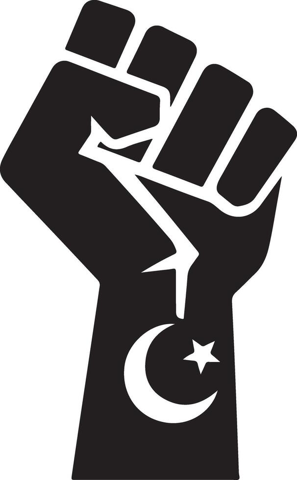 High Impact Strong Raised Fist Silhouettes for Posters vector