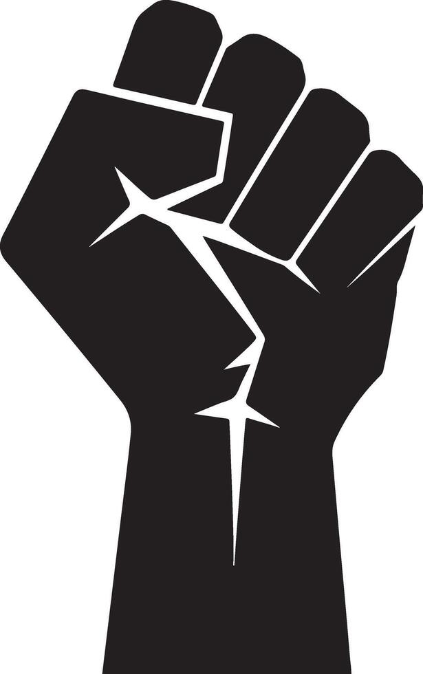 Strong Raised Fist Silhouette for Powerful Statements vector