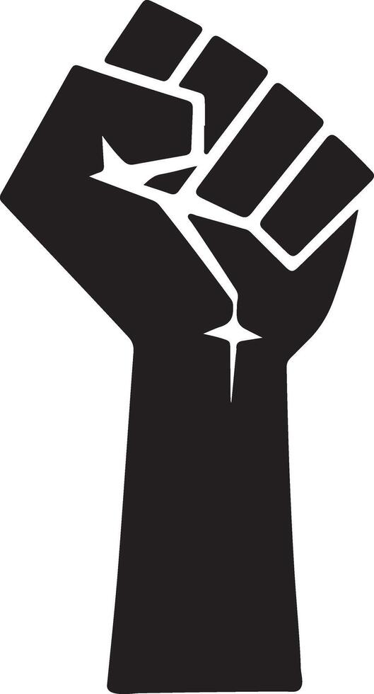 Strong Raised Fist Silhouette Art for Activist Campaigns vector