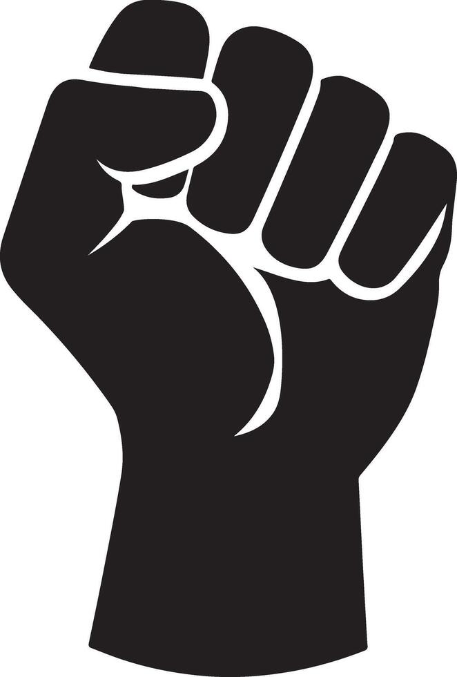 Strong Raised Fist Silhouette for Creative Projects vector