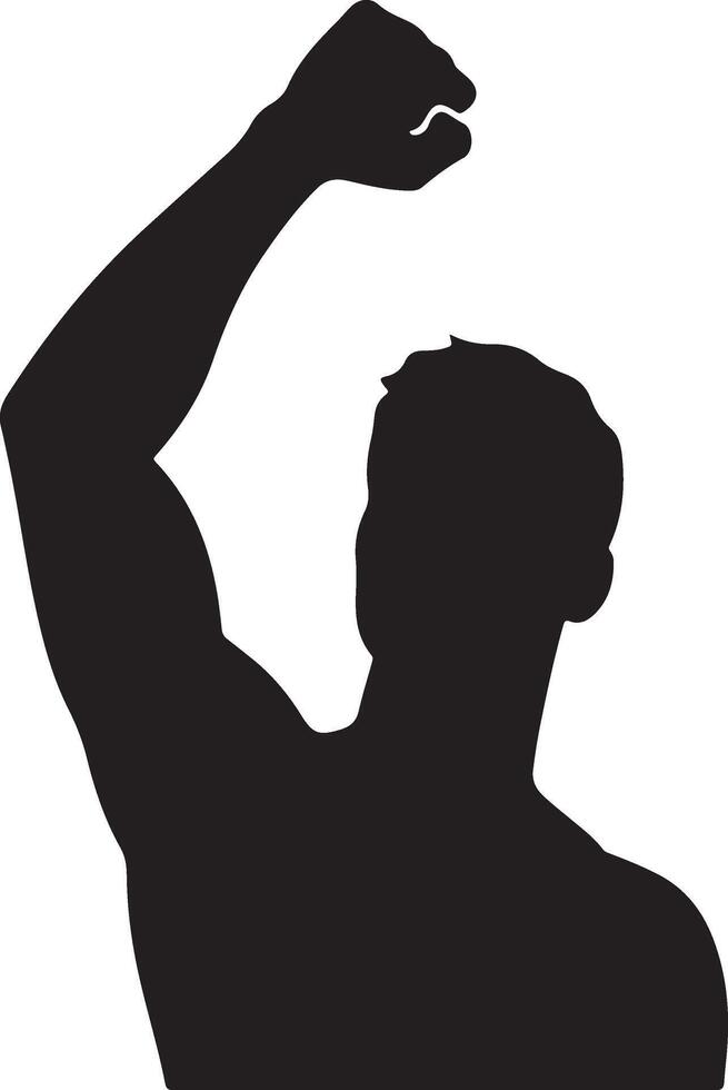 Stunning Strong Raised Fist Silhouette for Posters vector