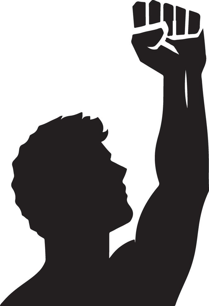 Powerful Raised Fist Silhouette for Social Movements vector