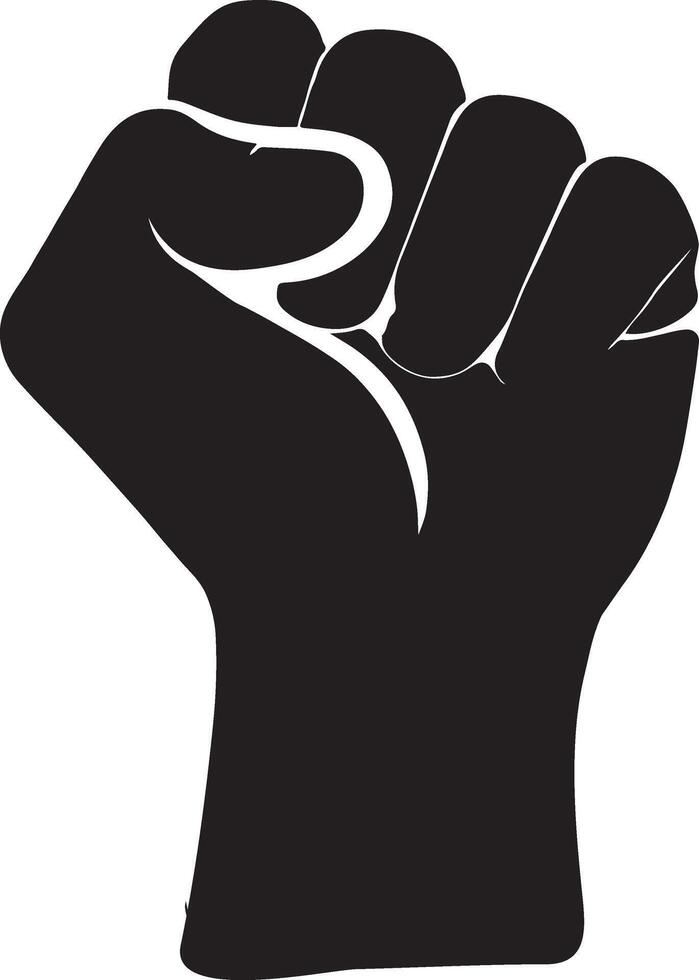 Unique Strong Raised Fist Silhouette Illustrations vector