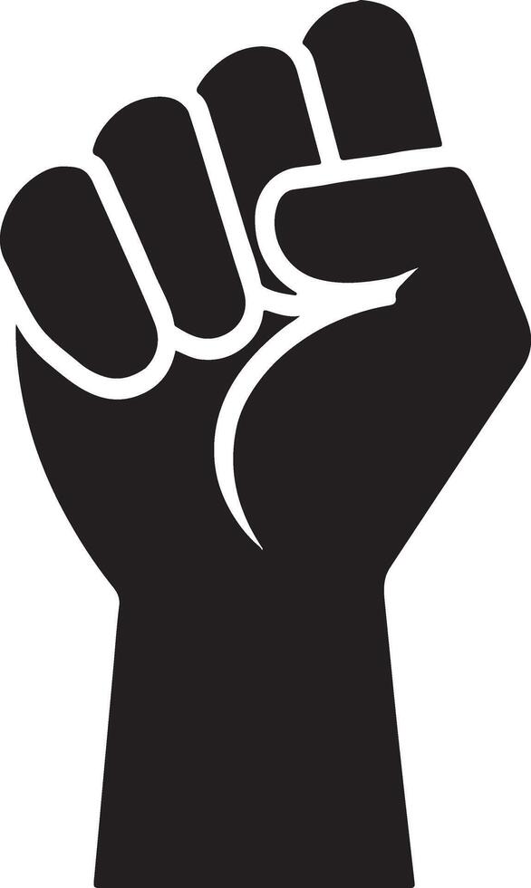 Stunning Strong Raised Fist Silhouette Graphics vector