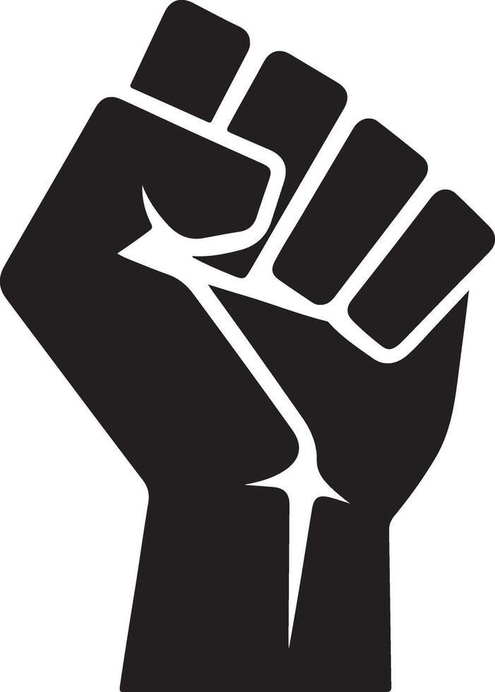 Strong Raised Fist Silhouette for Political Movements vector