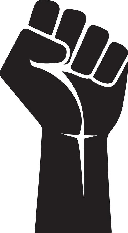 Strong Raised Fist Silhouette for Empowerment Campaigns vector