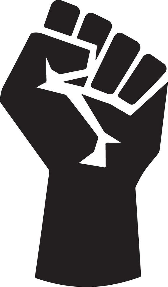 Inspirational Strong Raised Fist Silhouette Illustrations vector