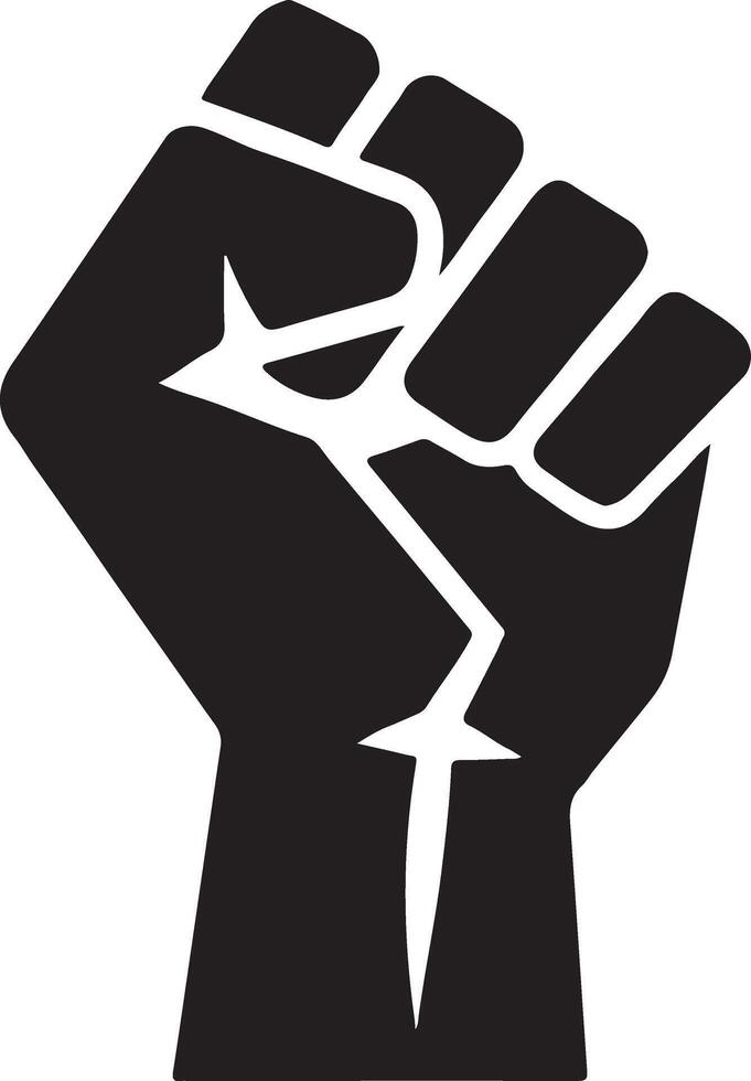 Artistic Strong Raised Fist Silhouettes for Print Use vector