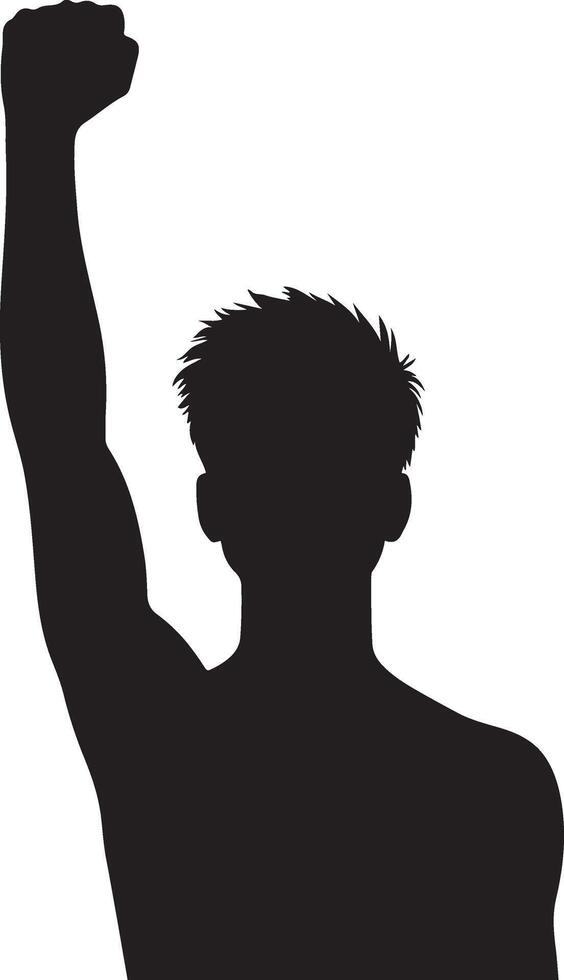 Powerful Raised Fist Silhouette for Activism Designs vector