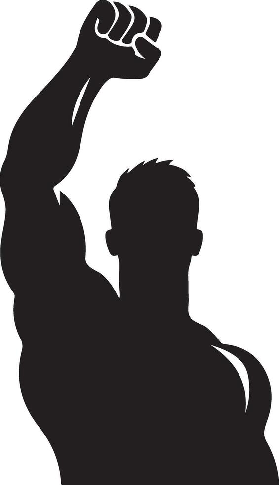 Crisp and Clear Raised Fist Silhouette Images vector